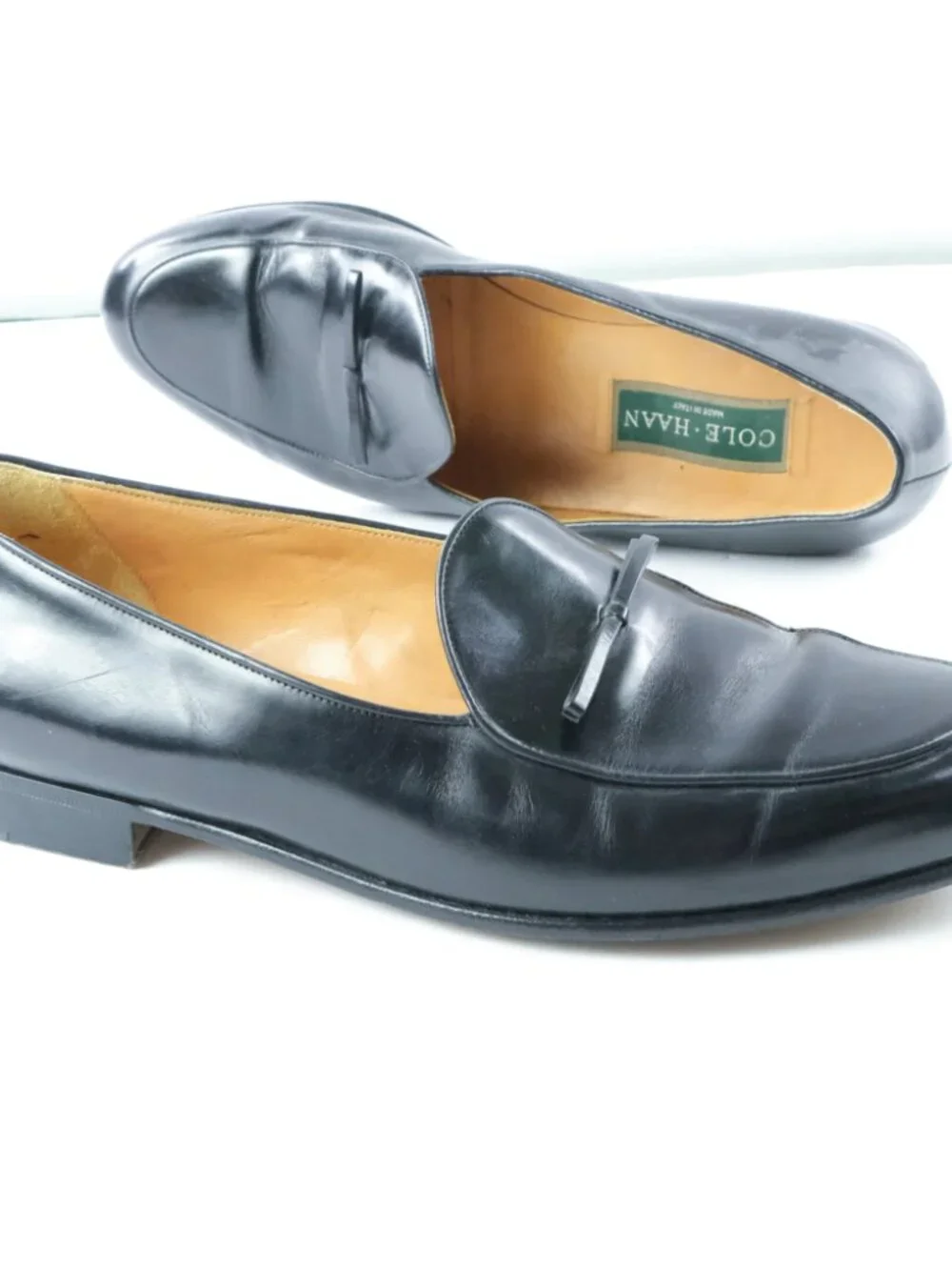 Vintage Cole Haan Men’s Shoe Black Size 11.5 Belgian Loafers 13925 Italy